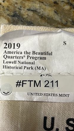 US mint quarters $25 worth straight from the United States 2019 America the beautiful quotes program local national historical Park, Massachusetts S m