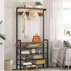 Coat Rack With Shoe Shelves