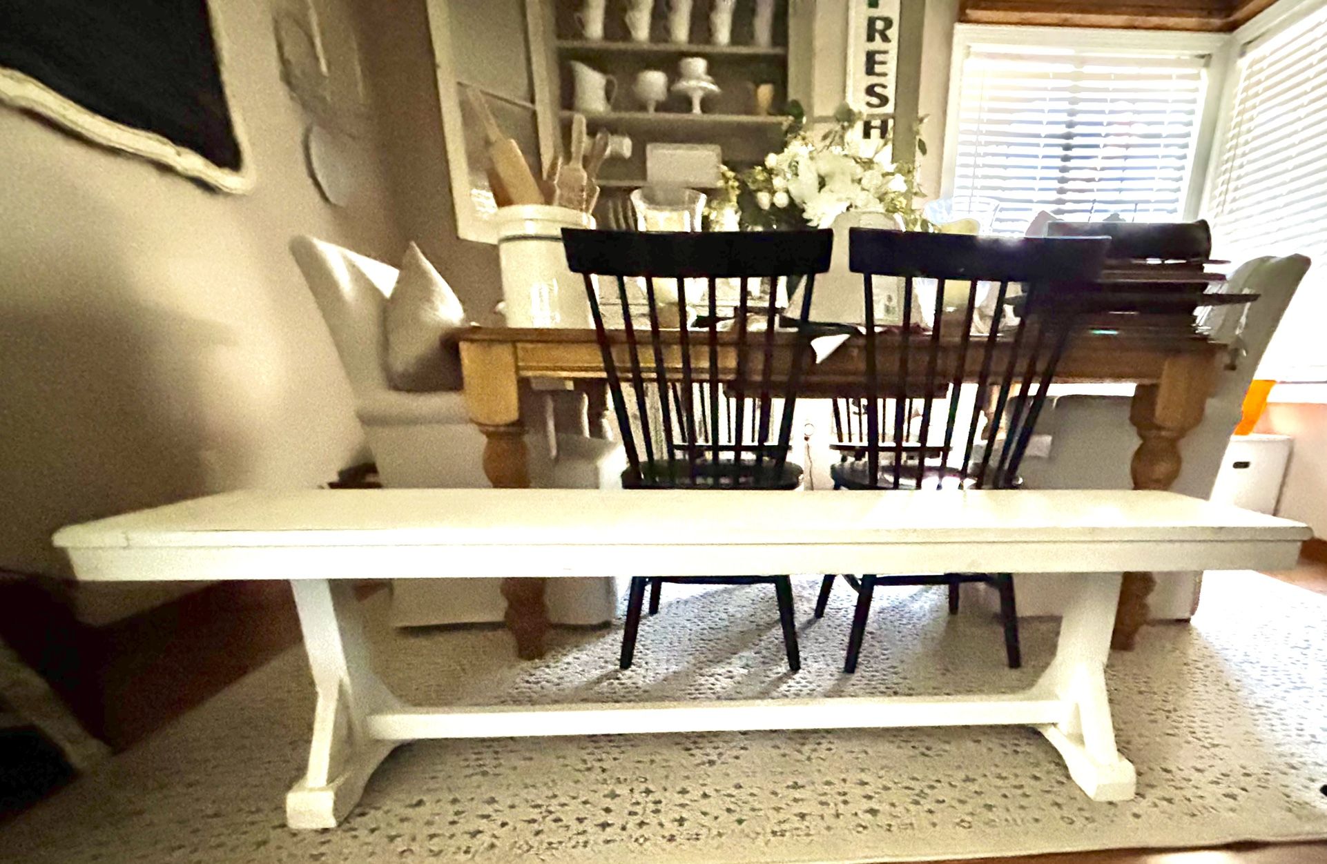 Farmhouse Bench 66 in Lx 18 h x 14 D