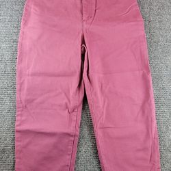 Gloria Vanderbilt Amanda Stretch Capri Denim Jean Color Rubarb Jam Size 8