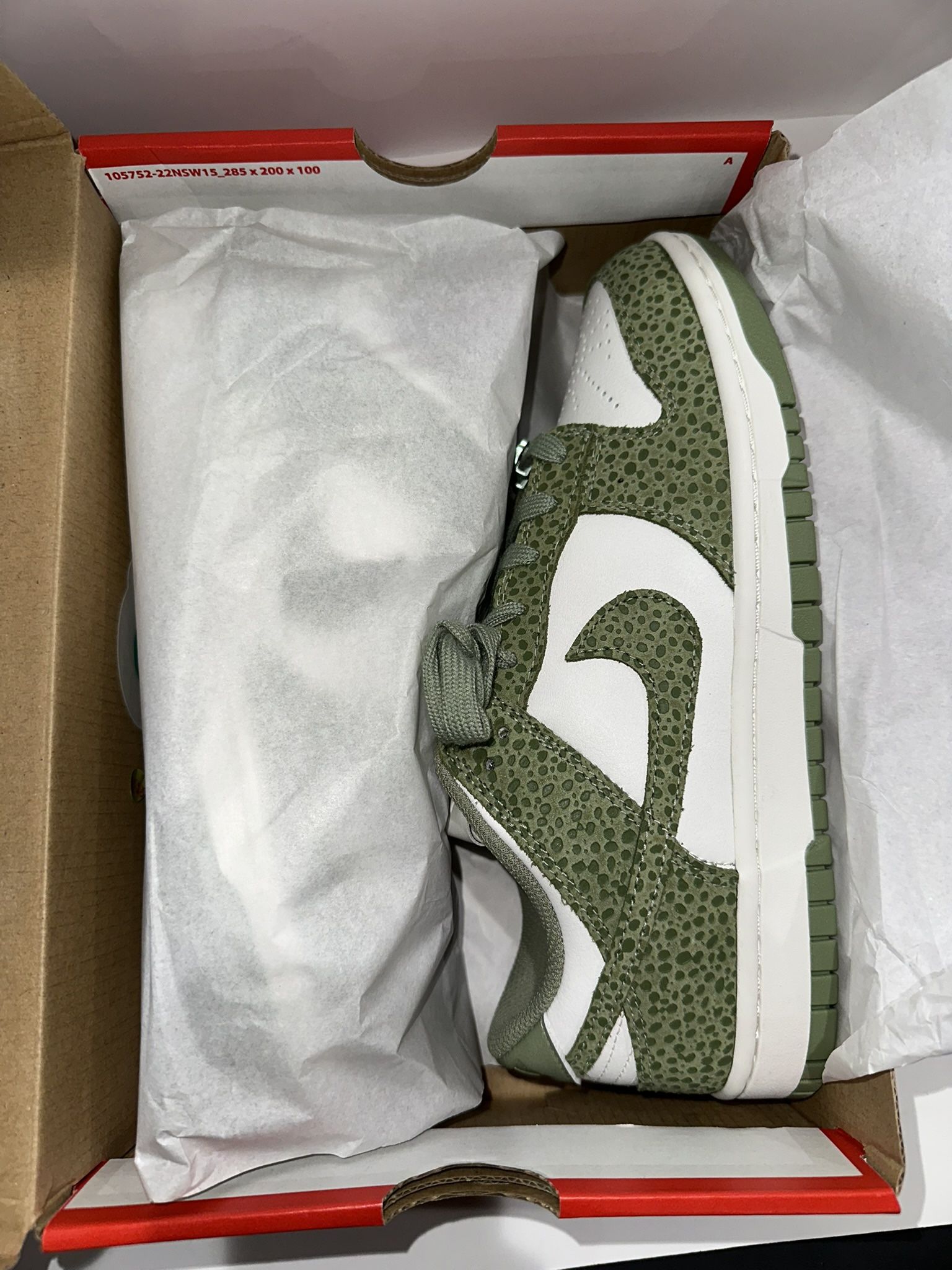 Nike Dunk Low Safari Oil Green (Women's) Size 8.5w