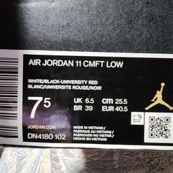 Air Jordan Cmft Low , Size 7.5 