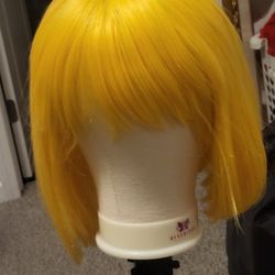 Yellow Cute Synthetic Bob With Bangs!!! 10.00 CASH Firm