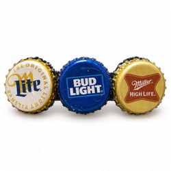 Beer Bottle Cap Hair Barrette – Miller Lite, Bud Light & Miller High Life