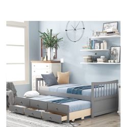 Twin Bed With Trundle Bed In Great Condition