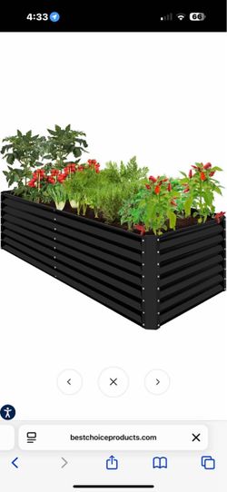 New in box Galvanized Raised Garden Bed 8x4x2FT Outdoor Large Metal Planter Box Steel Kit for Planting Vegetables, Flowers, black