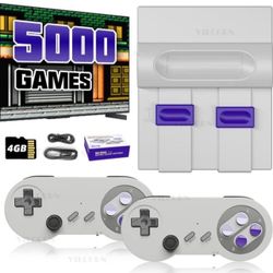 Retro Video Game Console 16Bit Super Game Machine Built in 5000 Classic Games Support HDMI Out 4K TV Gaming Console with 2.4G Wireless Controllers Gif