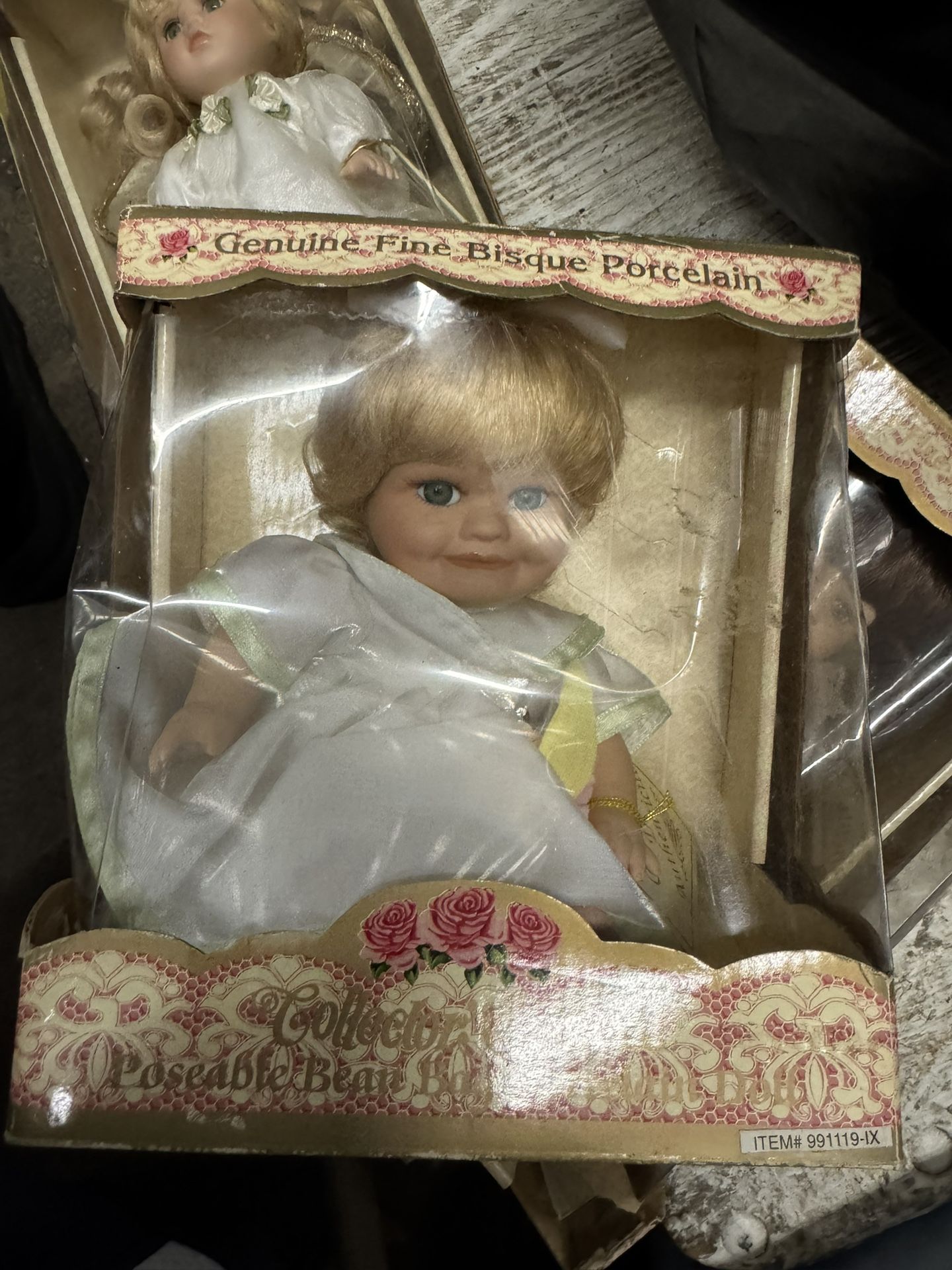 Collectors Choice Genuine Fine Bisque Porcelain Poseable Bean Bag Doll Vintage