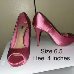 Pink Open Toe Pump Heels
