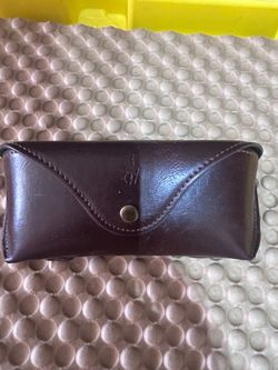 Vintage Polo Ralph Lauren Brown Leather Green Felt Interior Glasses Case Only