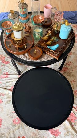 Round Black Coffee Table