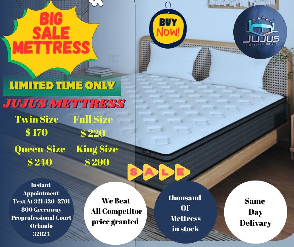 🔥🔥TWIN,FULL,QUEEN AND KING MATTRESS STARTING AT $150‼️A SET BEST PRICE IN TOWN BEST PRICE ON  BRAND NEW PLUSH TOP MATTRESS ORTHOPEDIC 🔥🔥