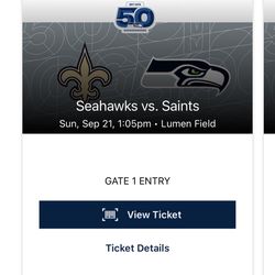 Seahawks Vs. Saints- 2 Tickets