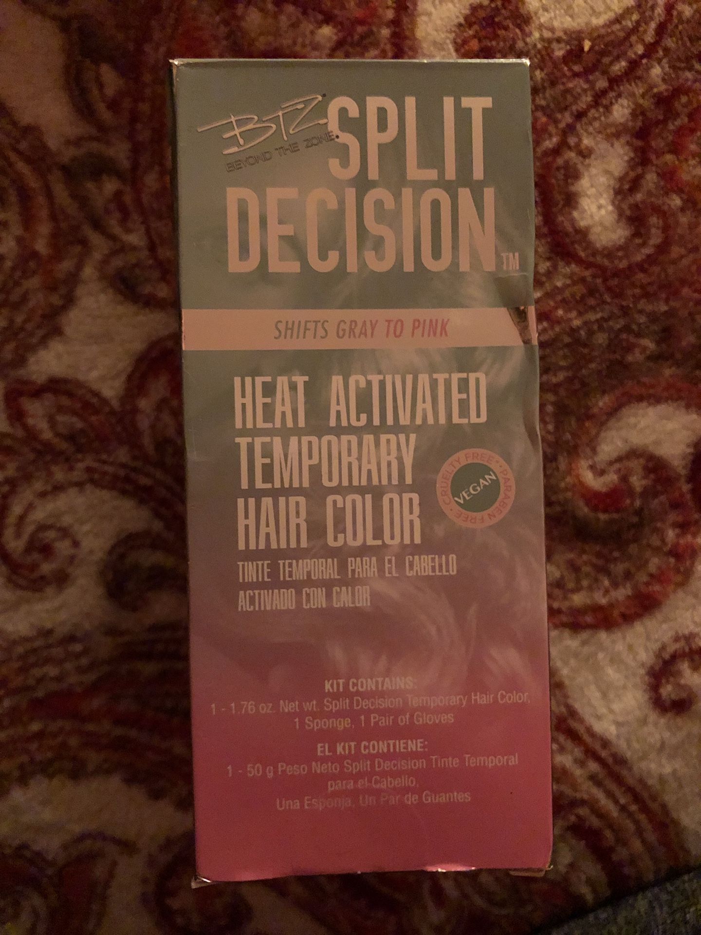 BTZ - Split Decision, Heat Activated Temporary Hair Color. Grey to Pink