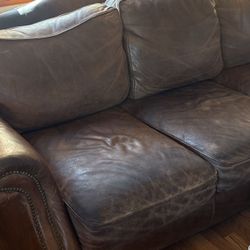 Bernhardt Real Cow Hyde Leather Couch 