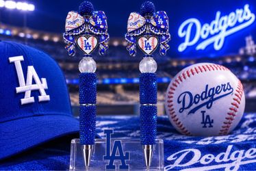 LA Dodgers Rhinestone Bow Pens Set of 2
