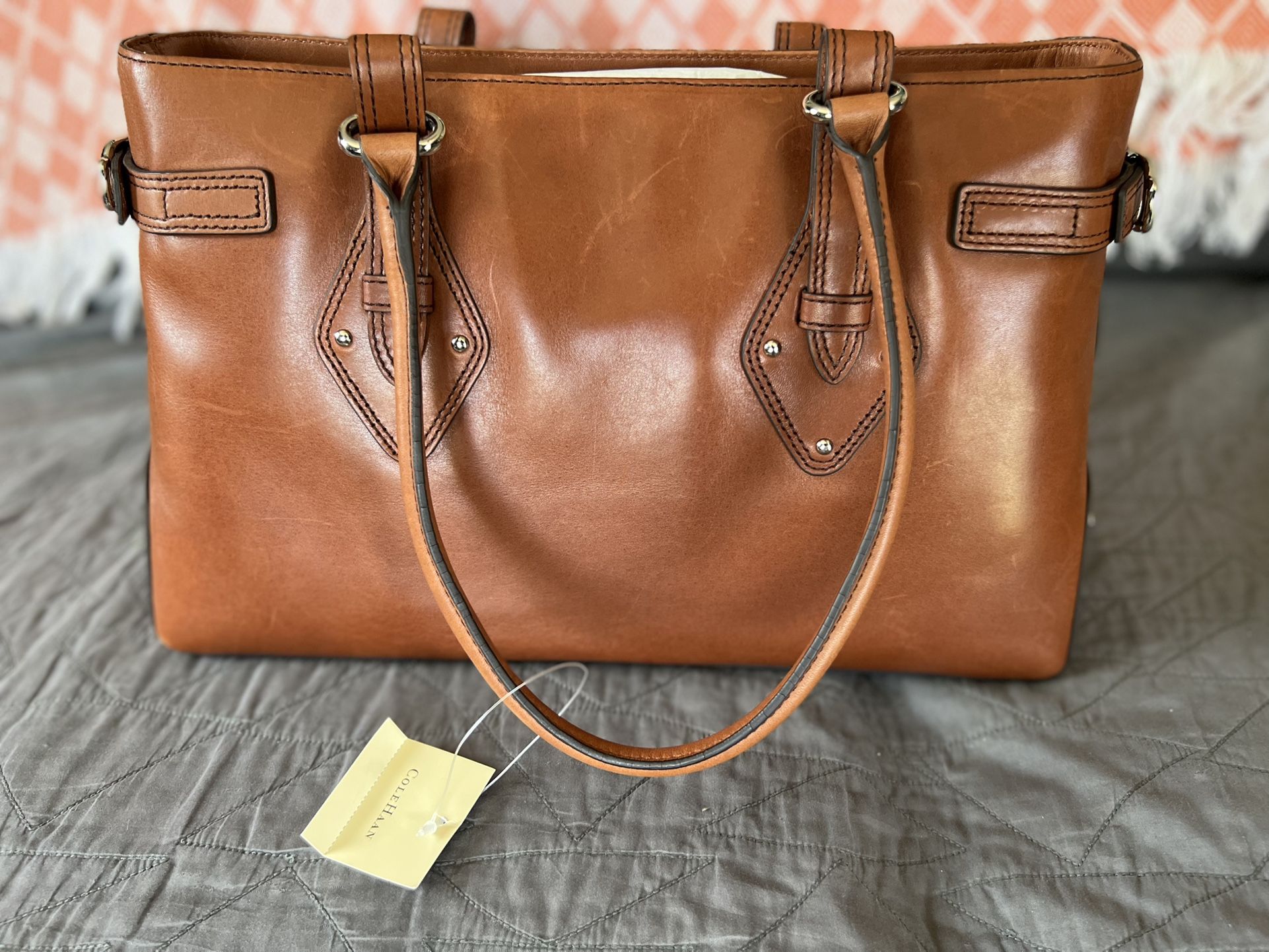 Cole haan Médium Tote Trinity Purse Bag - High End Soft Leather And Top Quality - New With Tags 