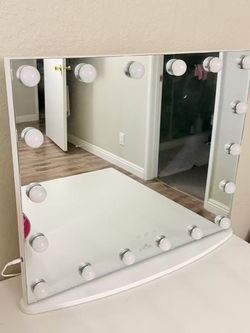 LUXFURNI Hollywood Vanity Mirror with Lights