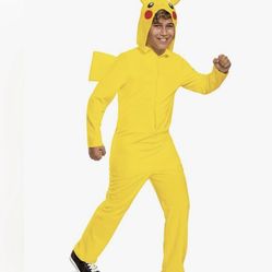 Disguise Pikachu Costume  Kids Pokemon Costume Hooded Jumpsuit New Medium 7-8