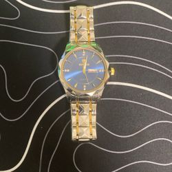 Blue Silver Gold Watch