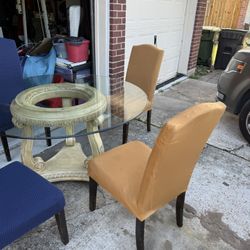 Glass Top Kitchen Table With 4 Chairs 