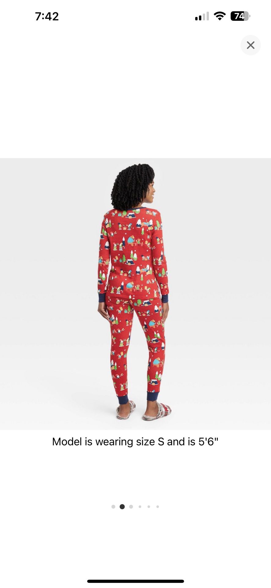 Women's Holiday Gnomes Print Matching - Red L
