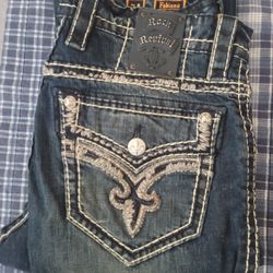Men's Rock Revival Jeans Size 34x33 Straight $65 Pickup In Oakdale 