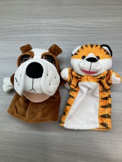 BIG MOUTH DOG AND MELISSA & DOUG 9” TIGER HAND PUPPETS