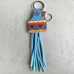 5052-ATM High Quality Western Thunderbird Themed Print Tassel Keychain New