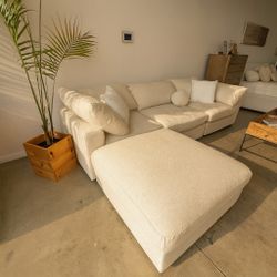 ☁️ Modern Cloud Modular Sofa Chaise Sectional Couch With Reversible Ottoman — FREE Delivery 