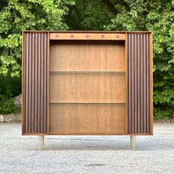 Walnut & Rosewood Mid Century Display Cabinet Hutch