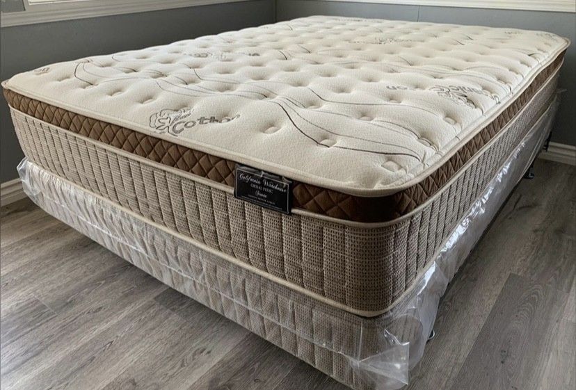 Full Organic Cloud Edition Europillow Top 12inch Matres Andboxspring!!