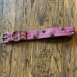 Pink Spiked Dog Collar