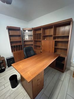 Home Office Desk and Shelf Set