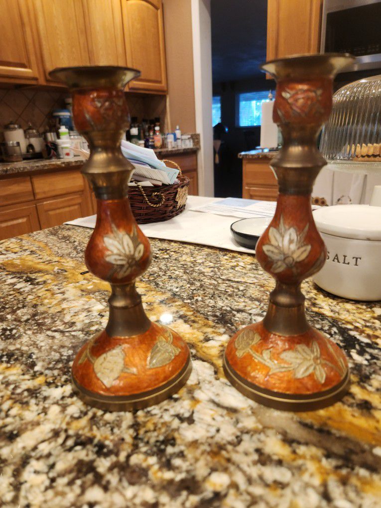 Brass Candle Stick Holders With Beautiful Unique Design