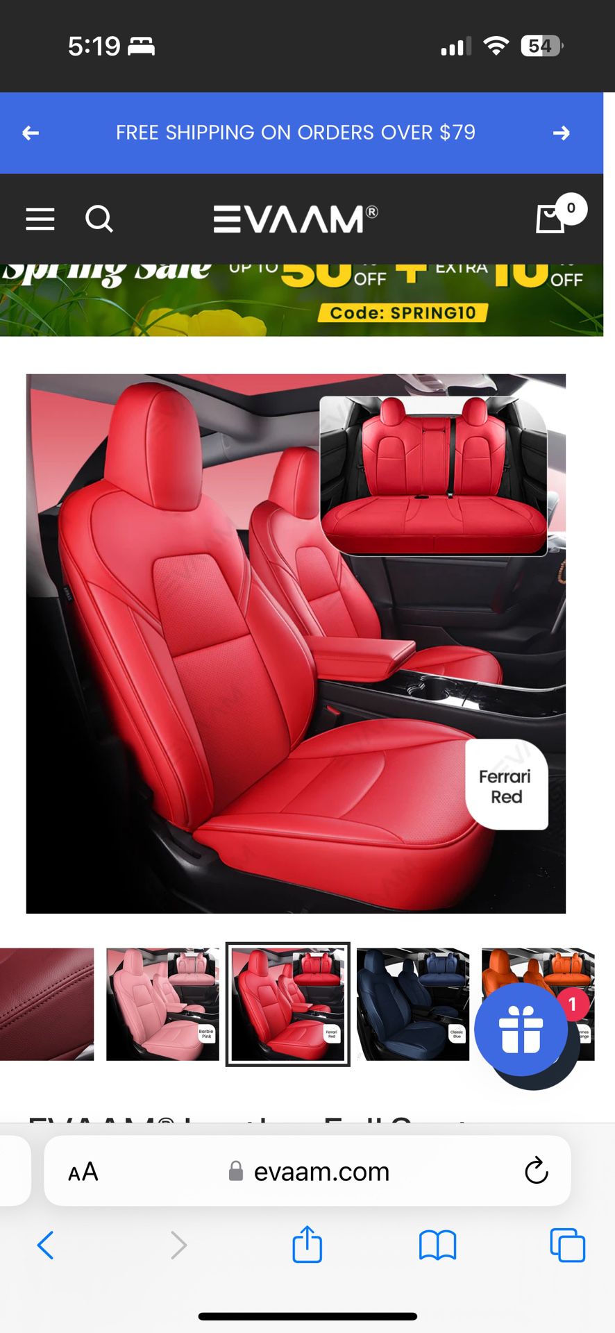 Tesla Model 3 Red Seat Covers