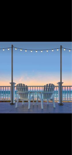 Excello Global Products 10 ft. String Light Pole, 2-pack