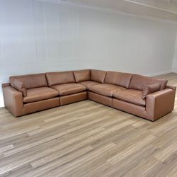 Leather Cloud Couch Modular Sofa