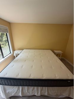 zinus king size solid wood bed frame and mattress