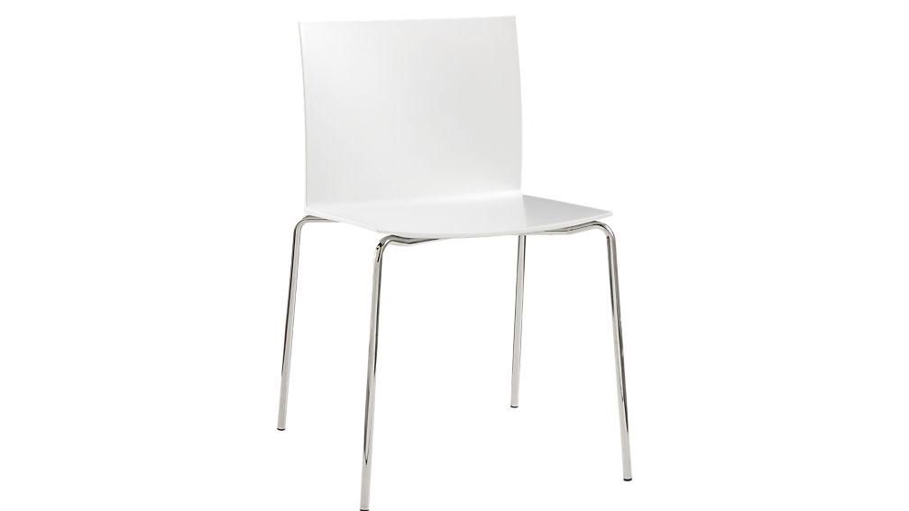 CB2 White Slim Dining Chairs set of 6