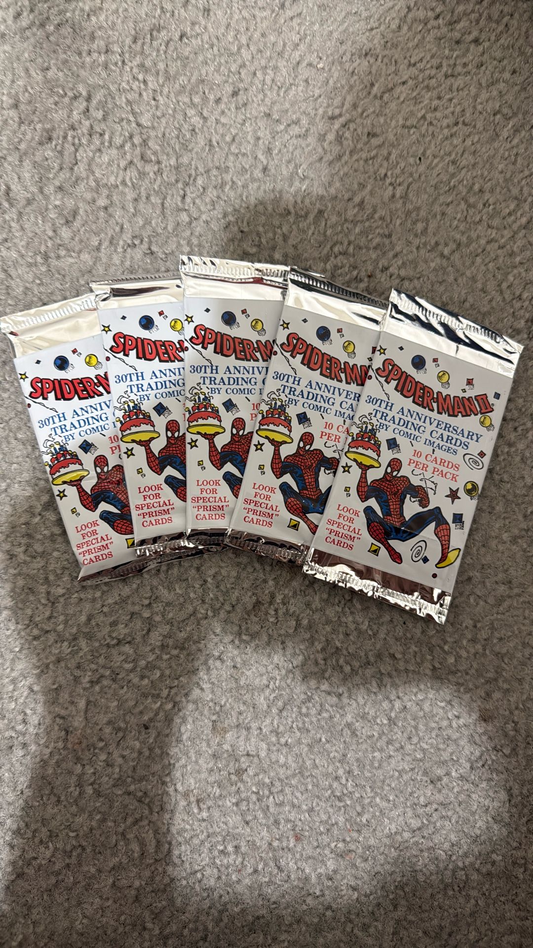 Spider-Man 30th Anniversary Trading Cards x5