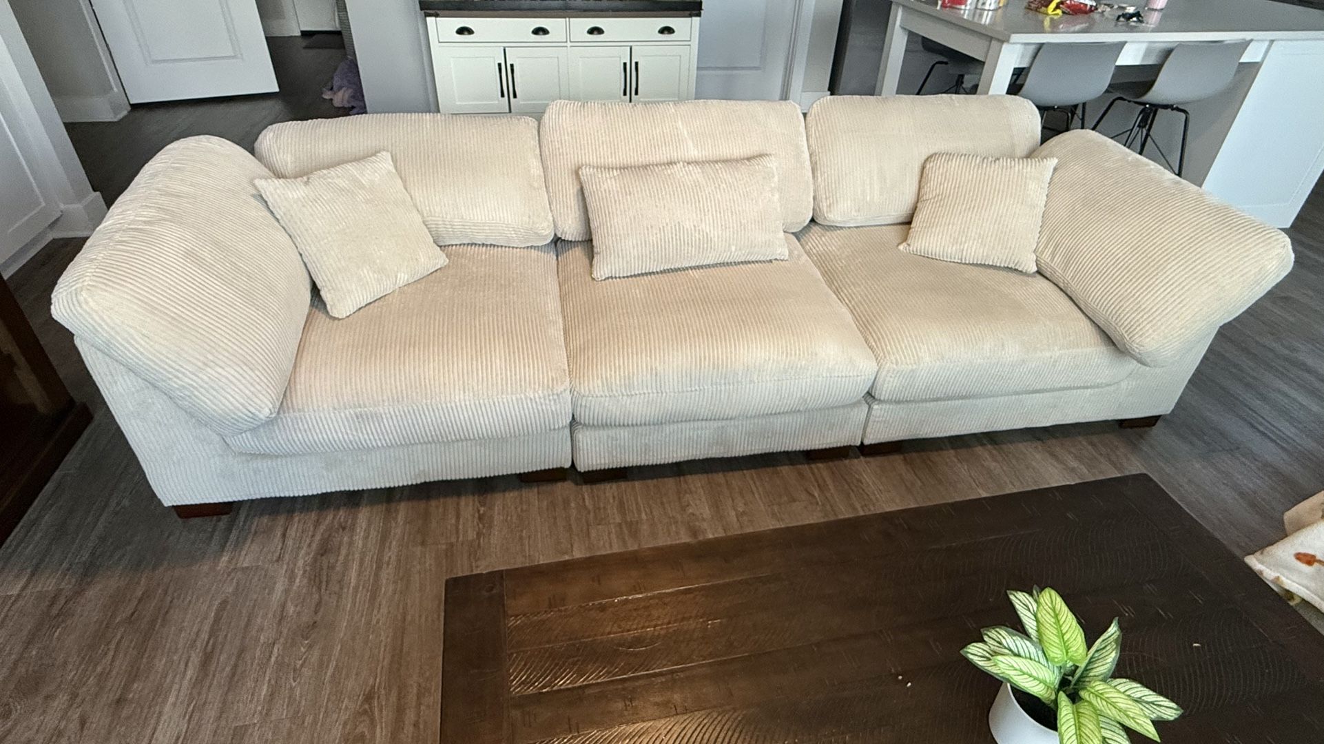 Cream Corduroy Sofa