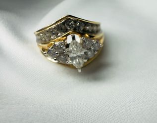 14K Gold Marquise Natural Diamond Ring – 1.58 CTW