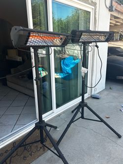 Infrared Patio Heaters on Tripod Stands – Set of 2