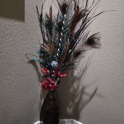Luxury Tall Peacock Feather Vase Arrangement