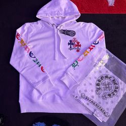 Multi color chrome Hearts hoodie size s