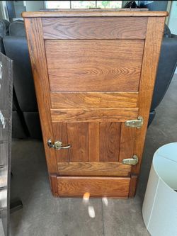 Antique icebox refrigerator