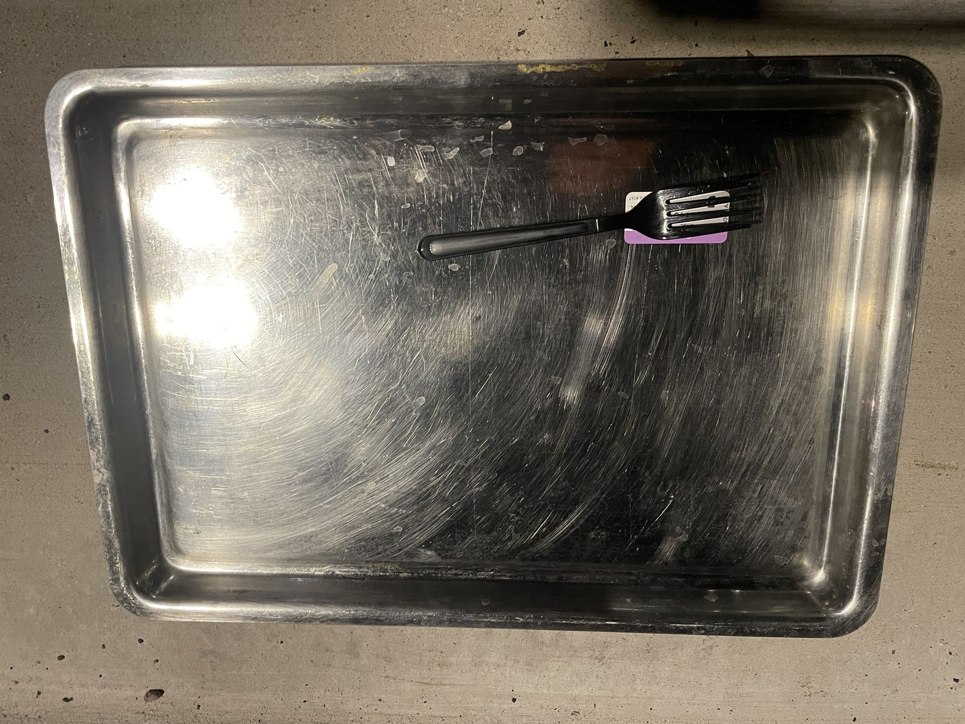 Small Stainless Steel Baking Sheet Brownie Pan Toaster Used