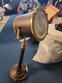 Heavy Industrial Spotlight Table Lamp – Solid Metal (Nautical Style)