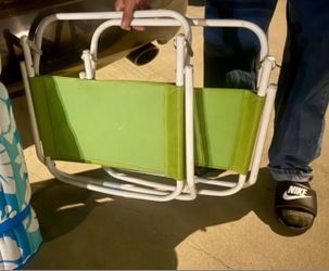 Two beach chairs plus beach mat 35 firm price